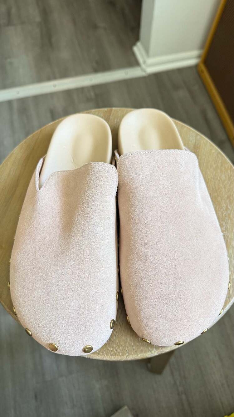 J.Crew Pacific Studded Suede Clog Mules